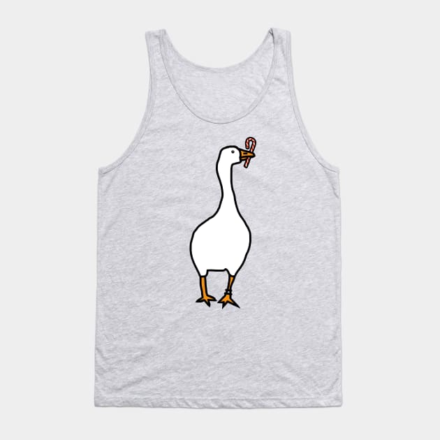 White Goose Steals Christmas Candy Cane Tank Top by ellenhenryart